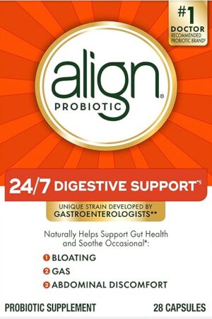 Align Probiotics, Probiotic Supplement for Daily Digestive Health, 28 capsules, #1 Recommended Probiotic by Gastroenterologists (Packaging May Vary)