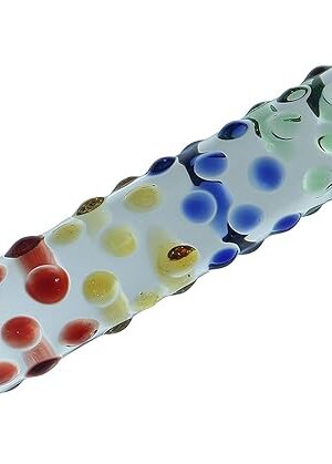 Glass Pleasure Wand, Rainbow Mege Nubby