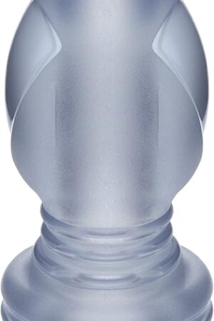 Doc Johnson Titanmen - The Hollow - 4.5 Inch Hollow Tunnel Plug with 8.15 Inch Girth - Flared Safety Base - Dual-Textured Finish - Butt Plug - Clear