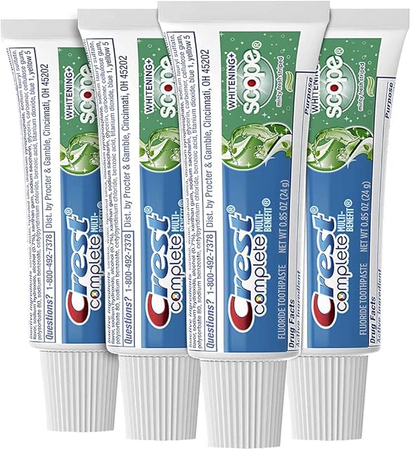Crest Complete Whitening Scope Minty Toothpaste 85 Oz Travel Size 4 Pack