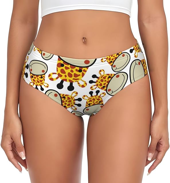 Giraffes Head Womens Underwear Soft Breathable Briefs Sexy Ladies Panties Lingerie