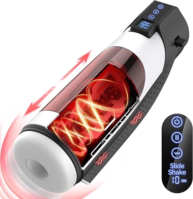 Automatic Male Masturbator Sex Toys for Men Sex Toy, Male Sex Toys Adult Toys Pocket Pussy Penis Pump Sex Machine, 3D Male Stroker Male Masturbators with 10 Vibrating & 8 Thrusting & LCD Display