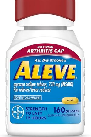 Aleve Gelcaps with Easy Open Arthritis Cap, Naproxen Sodium, Medication for Arthritis Pain, 160 Count