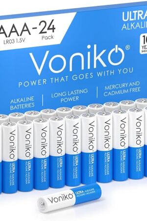 Voniko - Premium Grade AAA Batteries - 24 Pack - Alkaline Triple A Battery - Ultra Long-Lasting, Leakproof 15v Batteries - 10-Year Shelf Life