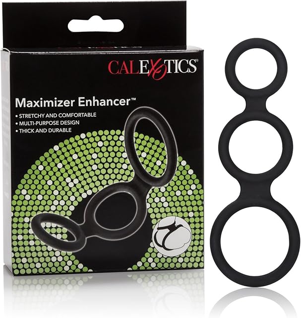 CalExotics Maximizer Silicone 3-Ring Design Erection Enhancer, Black (43059)