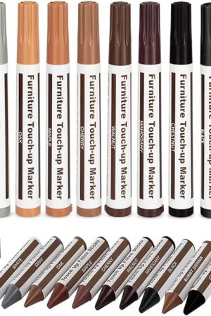 Furniture Repair Kit Wood Markers Wax Sticks, for Stains, Scratches, Wood Floors, Tables, Desks, Carpenters, Bedposts, Touch Ups, and Cover Ups (21)