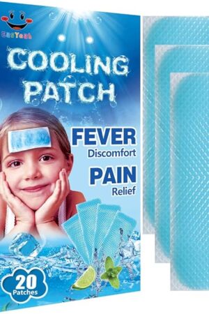 20 Sheets EasYeah Kid Fever Patches for Kids Fever Discomfort & Pain Relief, Cooling Relief Fever Reducer, Soothe Headache Pain, Pack of 20