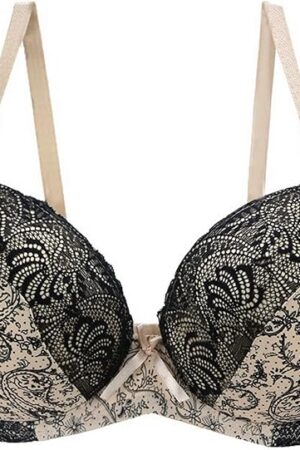 Women's Push Up Bra Underwire Classic Comfortable Floral Lace Lift Up Padded Soft Everyday Bras