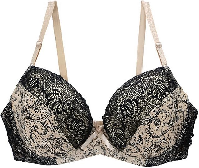 Women's Push Up Bra Underwire Classic Comfortable Floral Lace Lift Up Padded Soft Everyday Bras