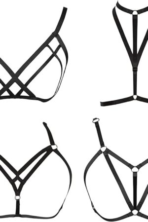 4 Pcs Womens Strappy Cage Bra Sexy Bra Harness for Women