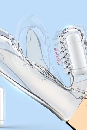 Dual-Stimulation Finger Vibrator Accessaries, Reusable Transparent Soft Stretchy Vibrators, Adult Sex Toys for Women Couples, Detachable Mini Bullet Vibrator Clitoral G-Spot Nipple Vibrators Sex Toy