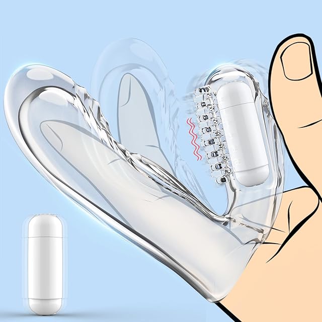 Dual-Stimulation Finger Vibrator Accessaries, Reusable Transparent Soft Stretchy Vibrators, Adult Sex Toys for Women Couples, Detachable Mini Bullet Vibrator Clitoral G-Spot Nipple Vibrators Sex Toy