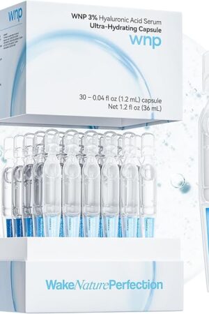 3% 4D Hyaluronic Acid Serum Ultra Hydrating Serum Smoother Skin|Pre-makeup SkinCare|Anti-Aging serum for face Single-Use Vials Skincare for Dry&Sensitive skin(12 ml)*30
