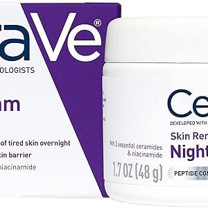 CeraVe Skin Renewing Night Cream, Niacinamide, Peptide Complex, and Hyaluronic Acid Moisturizer for Face, 17 Ounce, Packaging may Vary