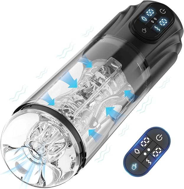 masturbarse es malo para el cerebro 360° Deep Throat Sucking Blowjob Male Masturbator w/Heating & LCD main image 0