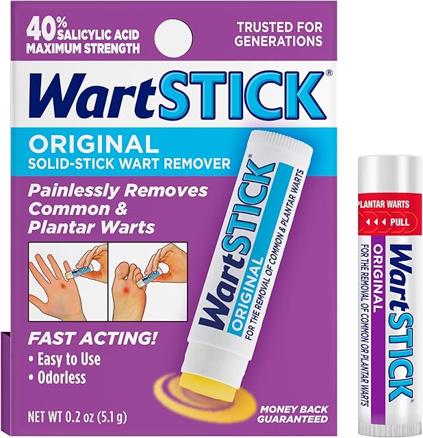 WartStick Maximum Strength Salicylic Acid Solid-Stick Common and Plantar Wart Remover 02 Oz