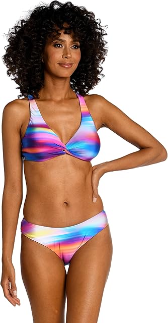 Women's Standard Over The Shoulder Underwire Wrap Bikini Swimsuit Top