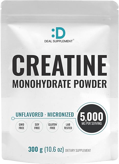 Instant Creatine Monohydrate Powder, 5g Per Serving ? 60 Servings | Micronized, Unflavored, Fast Absorbing Formula | Supports Strength, Power & High-Intensity Training | Vegan, Keto, Non-GMO