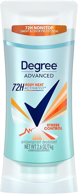 Degree Antiperspirant Deodorant Stress Control 72-Hour Sweat & Odor Protection Antiperspirant for Women with Body Heat Activated Technology 26 oz
