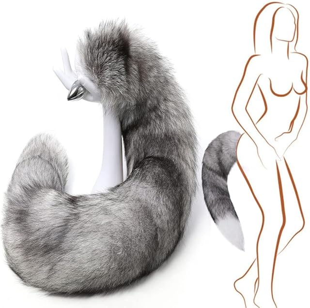 Butt Plug Fox Tail Detachable Multi-Function Real Fox Tail Fur Anal Plug Sexy Adult Toy Fashion Butt Stainless Steel Cosplay Sex Flirt Toys-70CM Tail||3.4CM Butt Plug