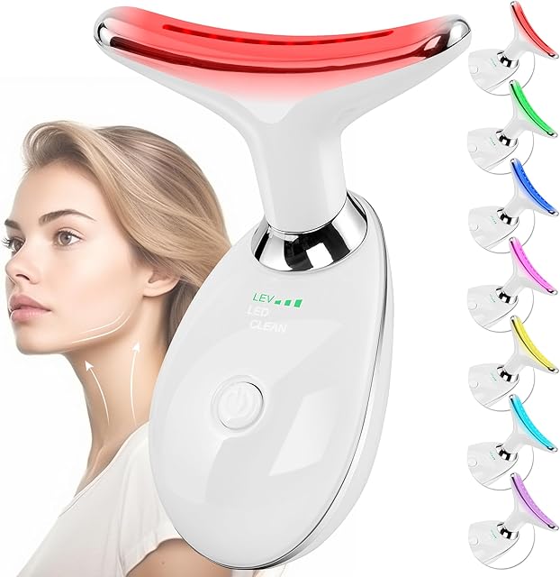 Facial Massager Red-Light-Therapy-for-Face and Neck, Face ?? culpting Wand with 7 Color