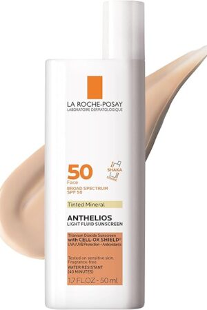 La Roche-Posay Anthelios Sunscreen SPF 50, Ultra-Light Fluid Broad Spectrum SPF 50, Face Sunscreen with Titanium Dioxide Mineral, Lightweight & Fast-Absorbing, Oil-Free, Matte Finish
