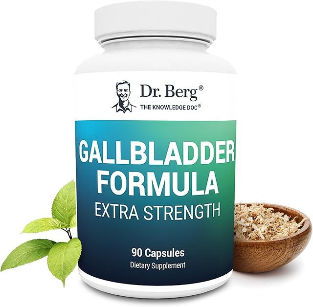 Dr Berg Gallbladder Formula Extra Strength - with Ox Bile Powder and Conjugated Bile Acid - Digestive Enzymes Proprietary Blend - Full 45-Day Supply - 90 Vegetable Capsules