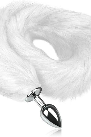 FST Metal Anal Butt Plug 307IN Super Long Tail Butt Plug Arctic Fox Tail Plug for Cosplay Adult Games SM Anal Sex Toys for Begainners Women Men Couples (S)