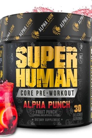 ALPHA LION Core Pre Workout Powder with Creatine for Performance, Beta Alanine for Muscle, L-Citrulline for Pump & Tri-Source Caffeine for Sustained Energy (30 Servings, Fruit Punch Flavor)