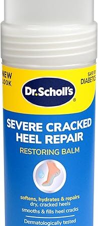 Dr Scholl?s Severe Cracked Heel Treatment Repair Balm, 25 oz - for Extremely Dry, Cracked Heels & Tough Skin on the Heels and Feet, Urea & Epsom Salt, Intensely Moisturizing, Safe for Diabetics