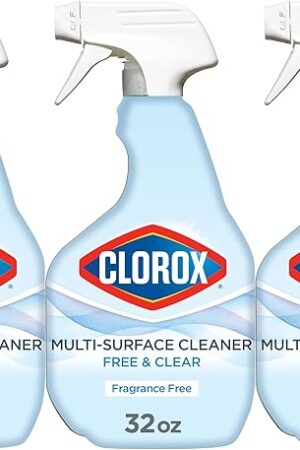 CLOROX Free & Clear Multi Surface Cleaner, Spray Bottle, Fragrance Free, 32 Fluid Ounces, Pack of 3