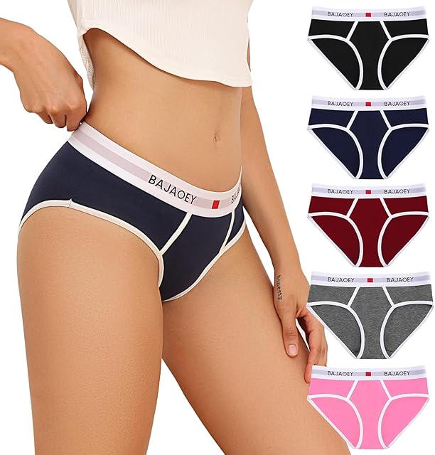 Cotton Cheeky Underwear for Women Bikinis Underwear Cheeky Panties for Women 5 Pack, S-XL