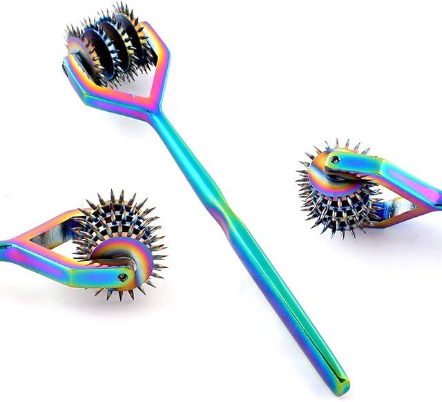 Wartenberg Wheel - Strong Sensation Pinwheel (4 Head) Rainbow Color for Educational Use