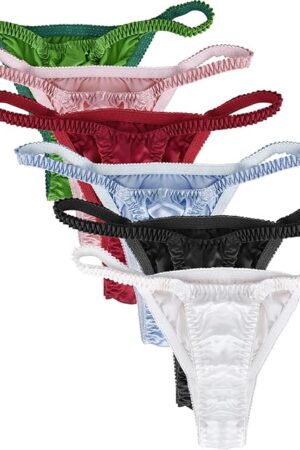100% Silk Panties, Sexy womens underwear, Satin Bikini Panties for Women (6-Pack)