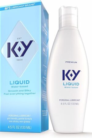 K-Y Liquid Lube, Personal Lubricant, New Water-Based Formula, Safe to Use with Latex Condoms, for Men, Women and Couples, Body Friendly 4.5 FL OZ