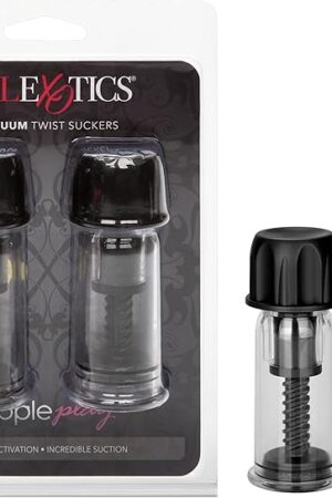 CalExotics Novelties Nipple Play Vacuum Twist Suckers, Black/Clear