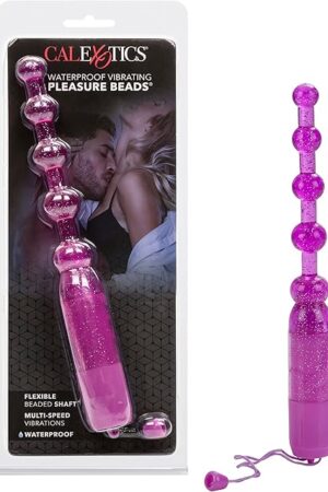 CalExotics Waterproof Vibrating Pleasure Beads. Purple