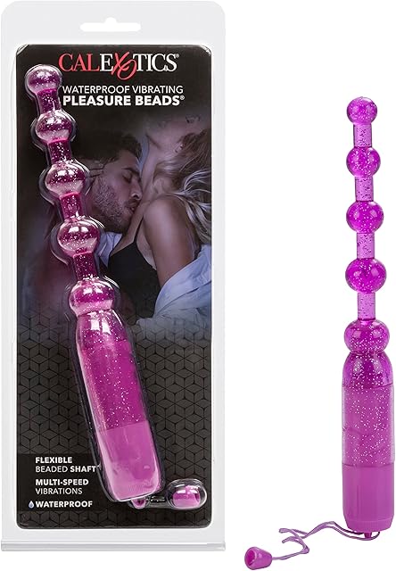 CalExotics Waterproof Vibrating Pleasure Beads. Purple
