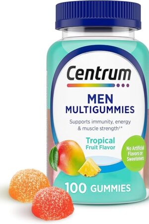 Centrum Men's Multivitamin Gummies, Immune, Energy, Healthy Appearance Support, 100 Count, 50 Day Supply