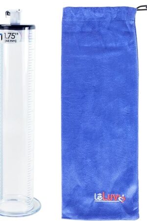 LeLuv 1.75" x 9" Penis Pump Vacuum Cylinder, Eyro Large 1/2" Wide Flange and Female Quick-Disconnect Fitting