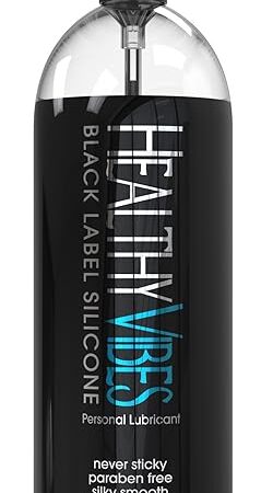 Black Label Silicone Based Personal Lubricant 32oz, Water Resistant Long Lasting Easy to Clean Lubricant for Privacy, Safe for Most Skin Types