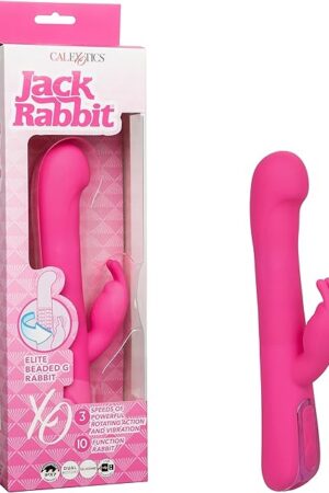 CalExotics Jack Rabbit Elite Beaded G Rabbit Vibrator, G Spot Clitoral Vibrating Massager for Women - SE-0615-20-3