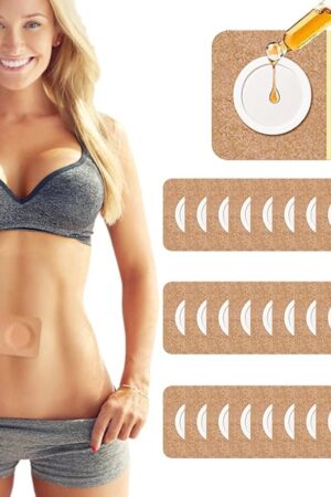 36Pcs Castor Oil Pack Wrap, Organic Cotton Castor Oil Patches for Belly Button, Disposable Self-Adhesive Pads, Portable Anti Leakage No Wash Kit