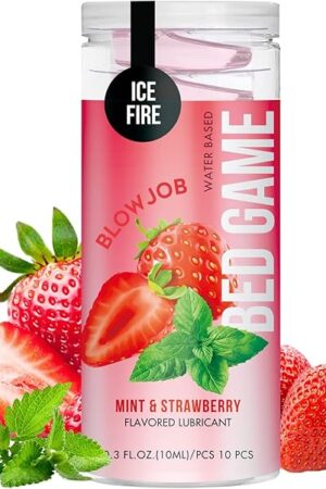 Flavored Lube for Oral Blowjob Jelly Sex Oral Water for Couple Adult, No Rinse Lubricant 10 -Pack (Strawberry & Mint)