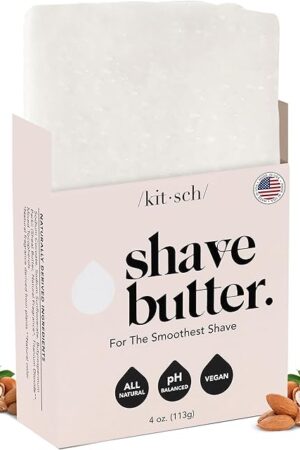 Kitsch Shaving Soap for Women - Hydrating Shave Soap for Sensitive Skin | Paraben-Free, Sulfate-Free | Shave Bar for Soft, Smooth Skin - 4oz