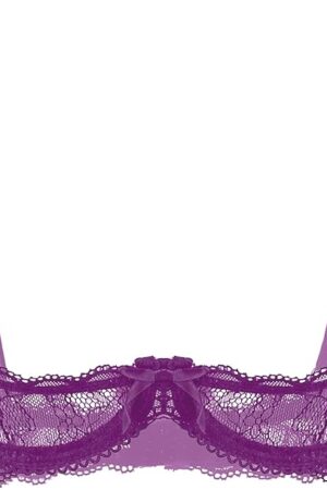Women's See Through Bralette Sheer Lace Half Cup Open Breast Underwired Bra Tops Sexy Lingerie