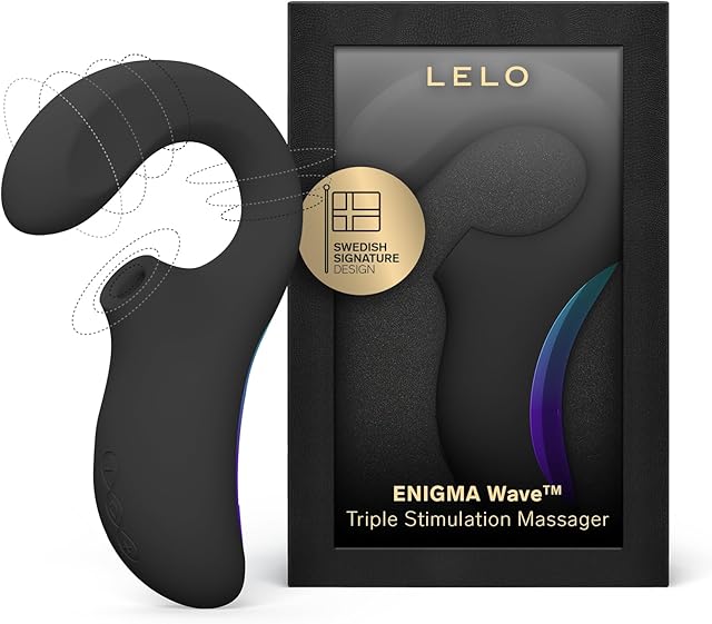 LELO Enigma Wave Triple Stimulation Vibrator for Women, Clit Vibrator and G-spot Vibrator with WaveMotion Technology and 8 Vibrating Patterns, Triple Pleasure Rabbit Sex Toy with Triple Motor, Black