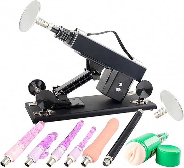 Automatic Sex Machine Thrusting Love Machine for Women Men Adult Sex Toy 3XLR Connector Dildo Attachments Machine for Couples and Solo Play Thruster for Hands-Free Play (8 Accessories for Men)