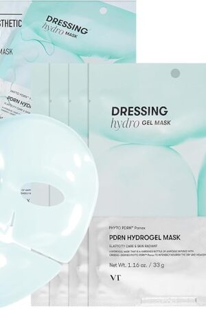 VT COSMETICS PDRN Hydrogel Mask(33gx4ea), Intensive Nourishing & Rejuvenating Overnight Mask, Skin Repair, Elasticity Boost, Hydrating & Plumping, Korean Skincare