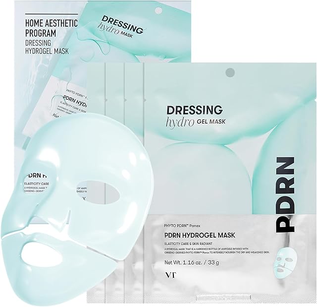 VT COSMETICS PDRN Hydrogel Mask(33gx4ea), Intensive Nourishing & Rejuvenating Overnight Mask, Skin Repair, Elasticity Boost, Hydrating & Plumping, Korean Skincare